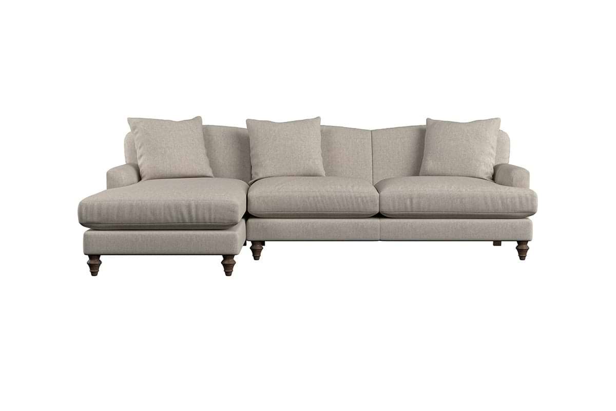 Deni Large Left Hand Chaise Sofa - Brera Linen Smoke