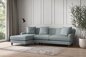 Deni Large Left Hand Chaise Sofa - Recycled Cotton Horizon