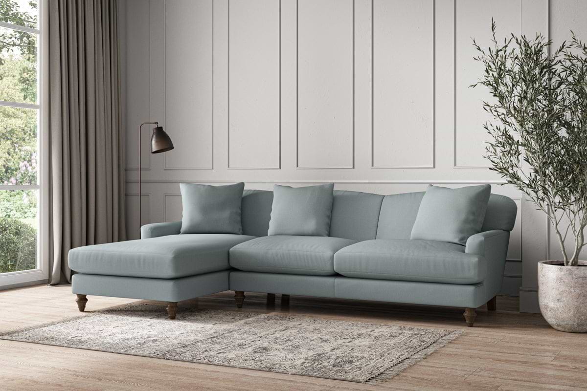 Deni Large Left Hand Chaise Sofa - Recycled Cotton Horizon