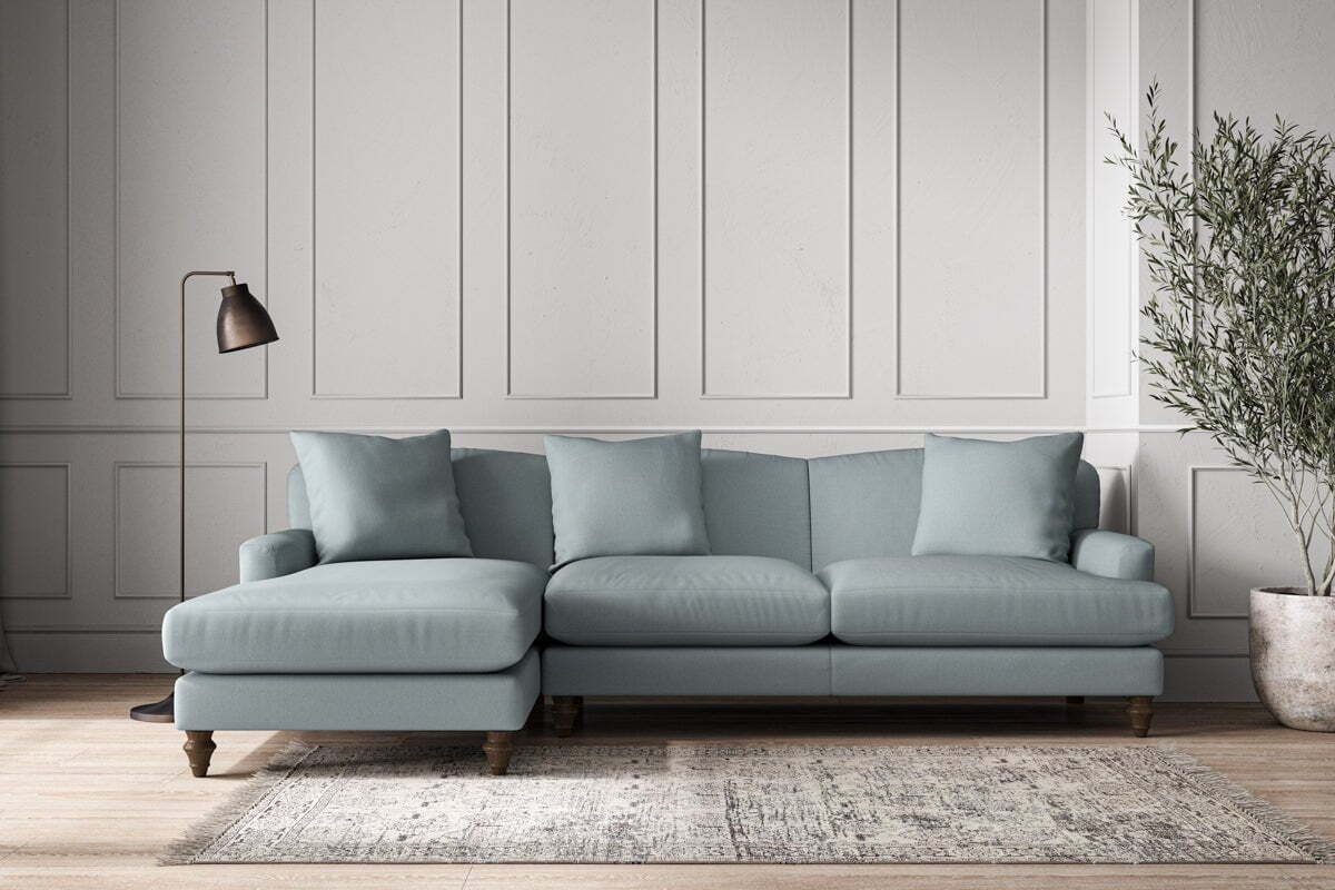 Deni Large Left Hand Chaise Sofa - Recycled Cotton Horizon-MAKE TO ORDER-Nkuku