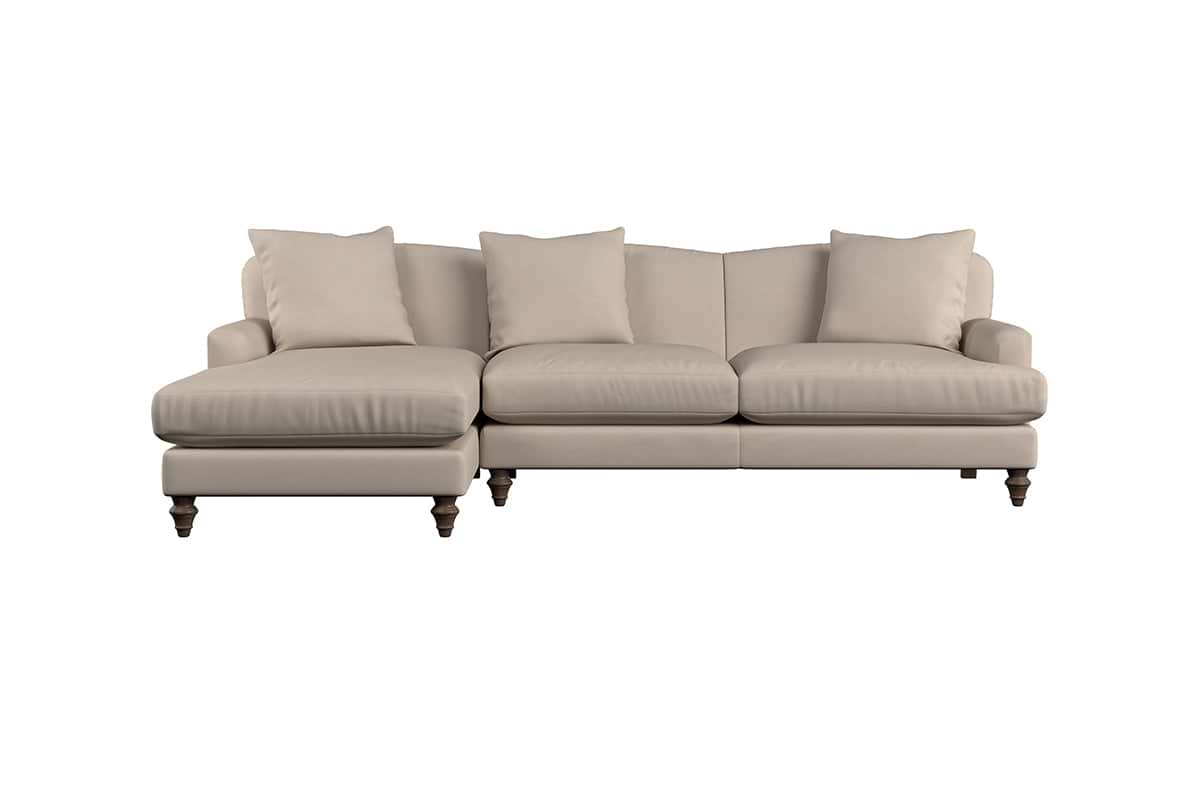 Deni Large Left Hand Chaise Sofa - Recycled Cotton Ochre