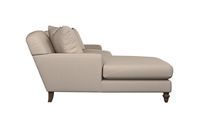 Deni Large Left Hand Chaise Sofa - Recycled Cotton Stone