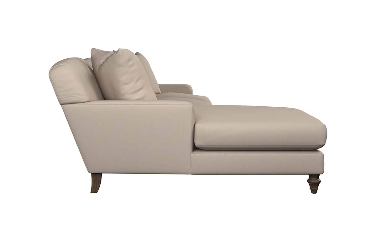 Deni Large Left Hand Chaise Sofa - Recycled Cotton Stone