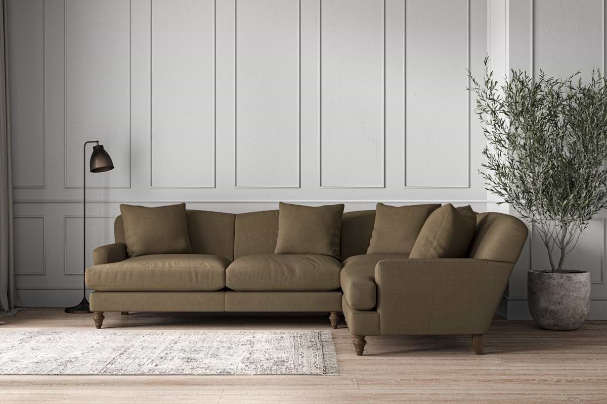 Deni Large Left Hand Corner Sofa - Brera Linen Chestnut-MAKE TO ORDER-Nkuku
