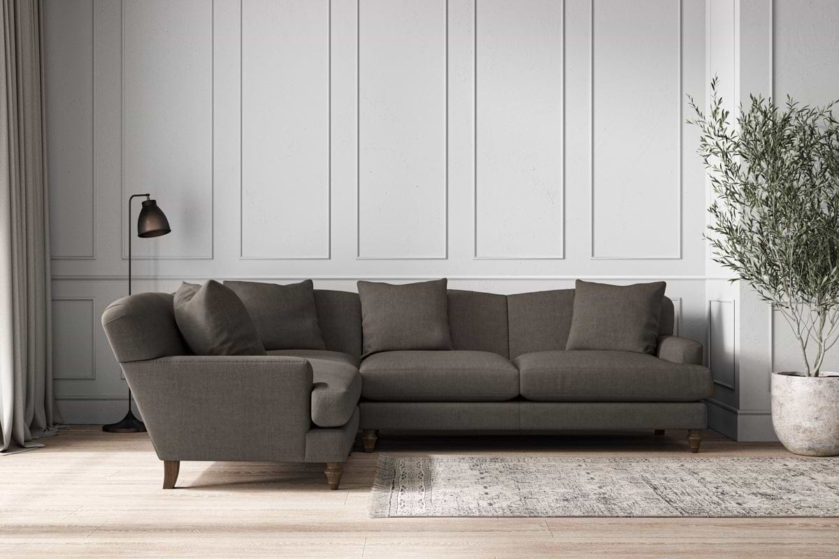 Deni Large Left Hand Corner Sofa - Brera Linen Granite-MAKE TO ORDER-Nkuku
