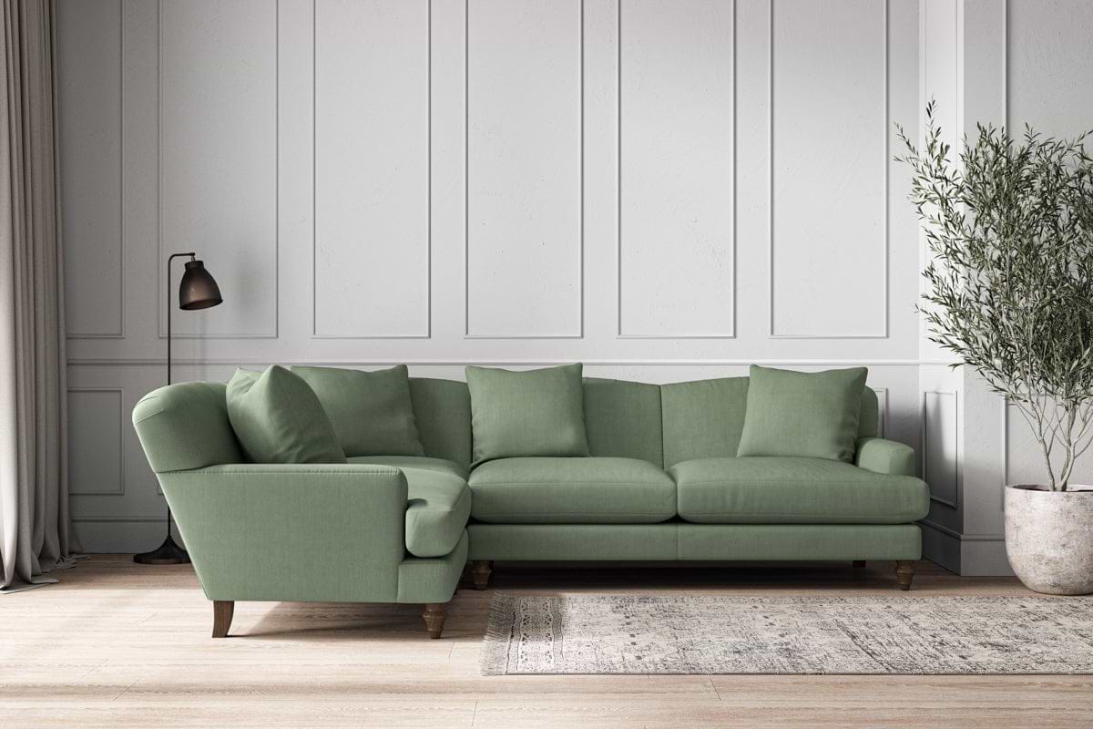 Deni Large Left Hand Corner Sofa - Brera Linen Jade-MAKE TO ORDER-Nkuku