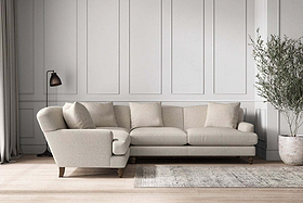 Deni Large Left Hand Corner Sofa - Brera Linen Natural-MAKE TO ORDER-Nkuku