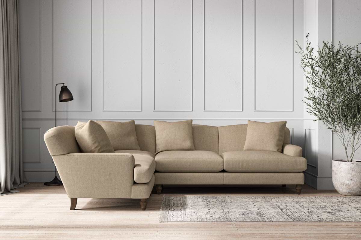 Deni Large Left Hand Corner Sofa - Brera Linen Pebble-MAKE TO ORDER-Nkuku