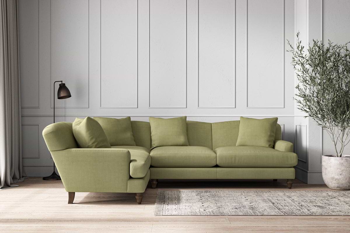 Deni Large Left Hand Corner Sofa - Brera Linen Sage-MAKE TO ORDER-Nkuku