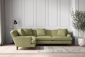 Deni Large Left Hand Corner Sofa - Brera Linen Sage-nkuku