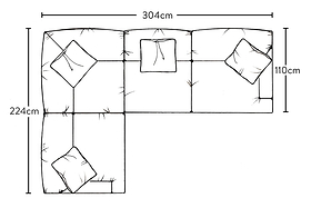 Deni Large Left Hand Corner Sofa - Brera Linen Smoke-nkuku
