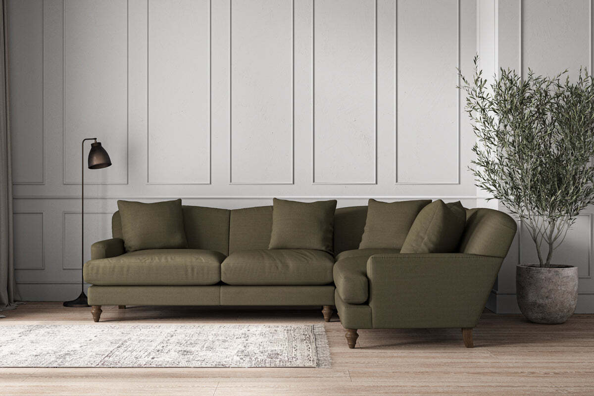 Deni Large Left Hand Corner Sofa - Recycled Cotton Fatigue-MAKE TO ORDER-Nkuku