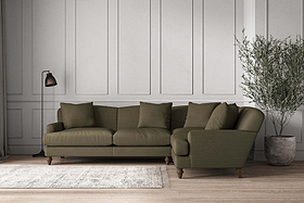 Deni Large Left Hand Corner Sofa - Recycled Cotton Fatigue-MAKE TO ORDER-Nkuku