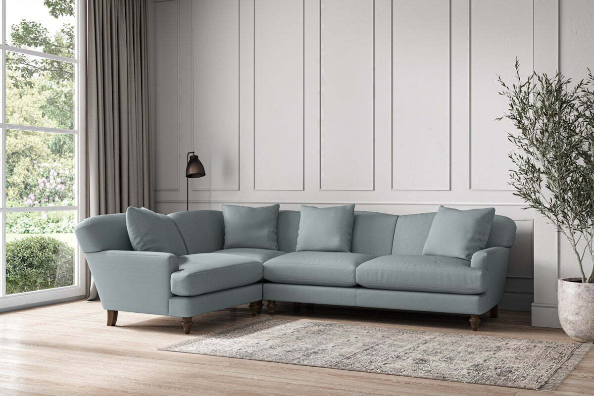 Deni Large Left Hand Corner Sofa - Recycled Cotton Horizon-MAKE TO ORDER-Nkuku