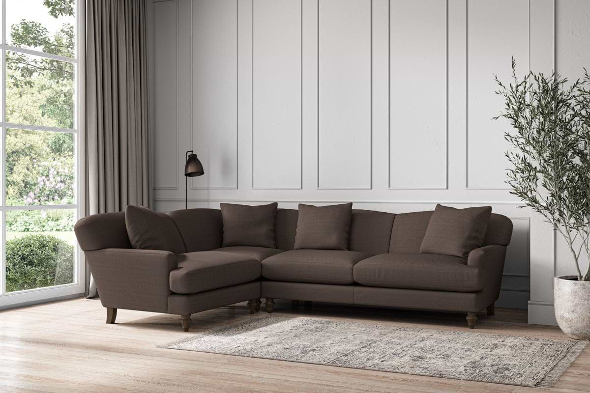 Deni Large Left Hand Corner Sofa - Recycled Cotton Mocha