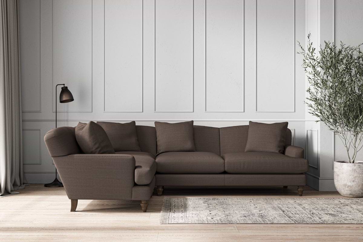 Deni Large Left Hand Corner Sofa - Recycled Cotton Mocha-MAKE TO ORDER-Nkuku