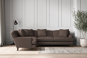 Deni Large Left Hand Corner Sofa - Recycled Cotton Mocha