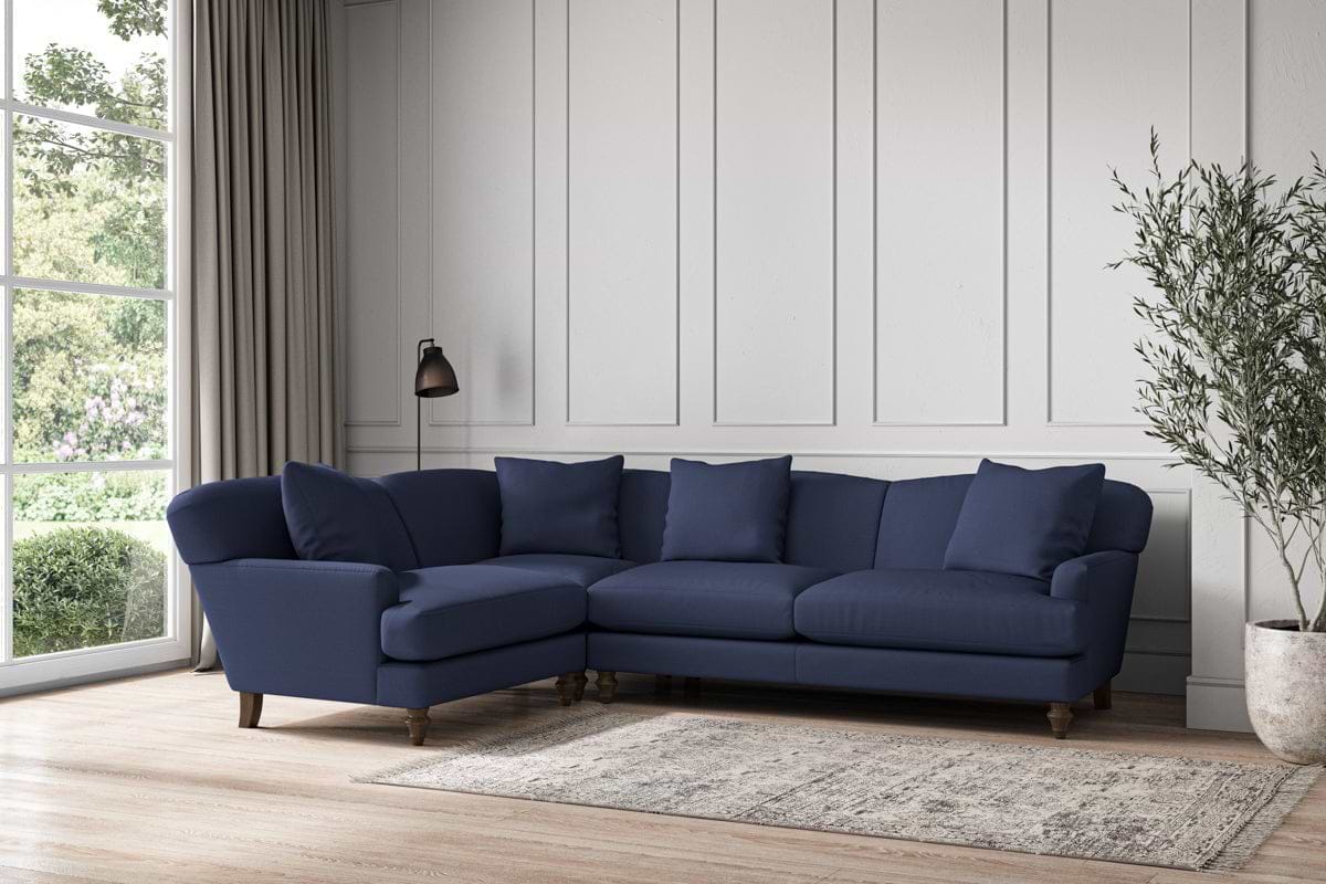 Deni Large Left Hand Corner Sofa - Recycled Cotton Navy