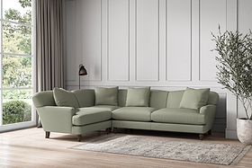 Deni Large Left Hand Corner Sofa - Recycled Cotton Seaspray-MAKE TO ORDER-Nkuku