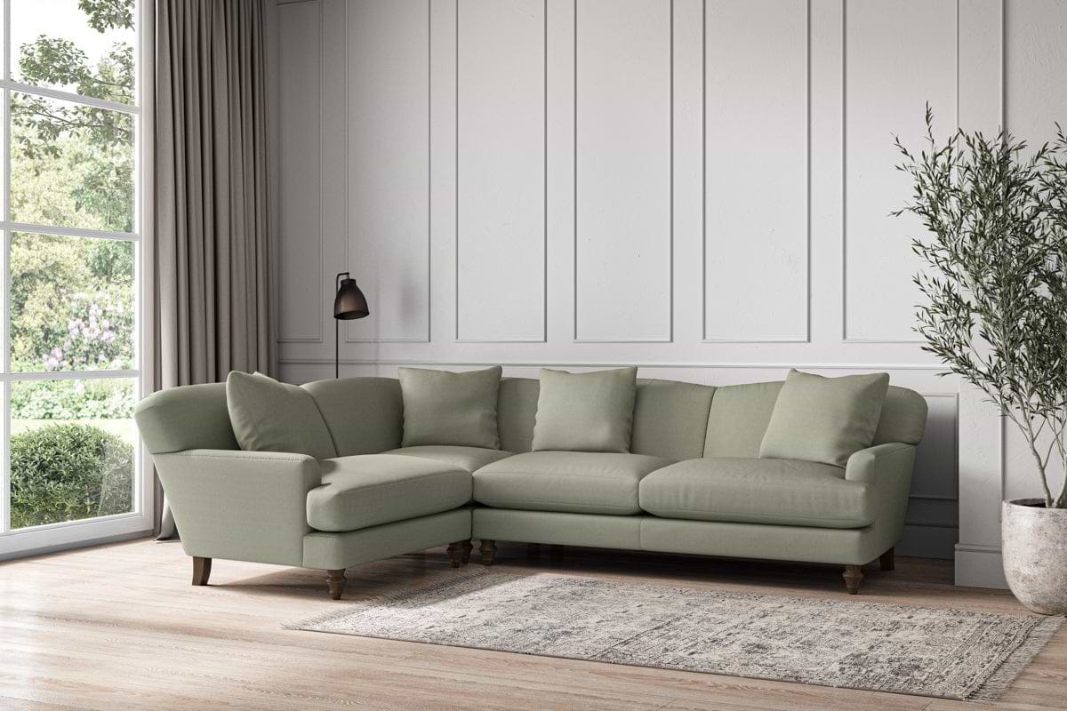 Deni Large Left Hand Corner Sofa - Recycled Cotton Seaspray-MAKE TO ORDER-Nkuku