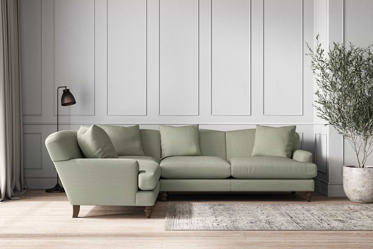 Deni Large Left Hand Corner Sofa - Recycled Cotton Seaspray-MAKE TO ORDER-Nkuku