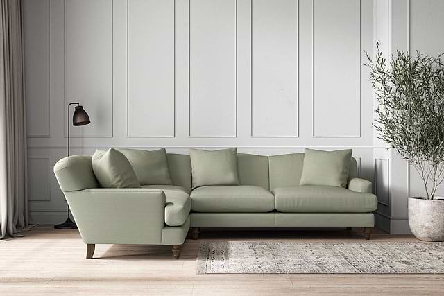 Deni Large Left Hand Corner Sofa - Recycled Cotton Seaspray-MAKE TO ORDER-Nkuku