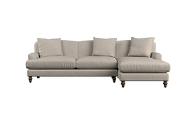 Deni Large Right Hand Chaise Sofa - Brera Linen Charcoal