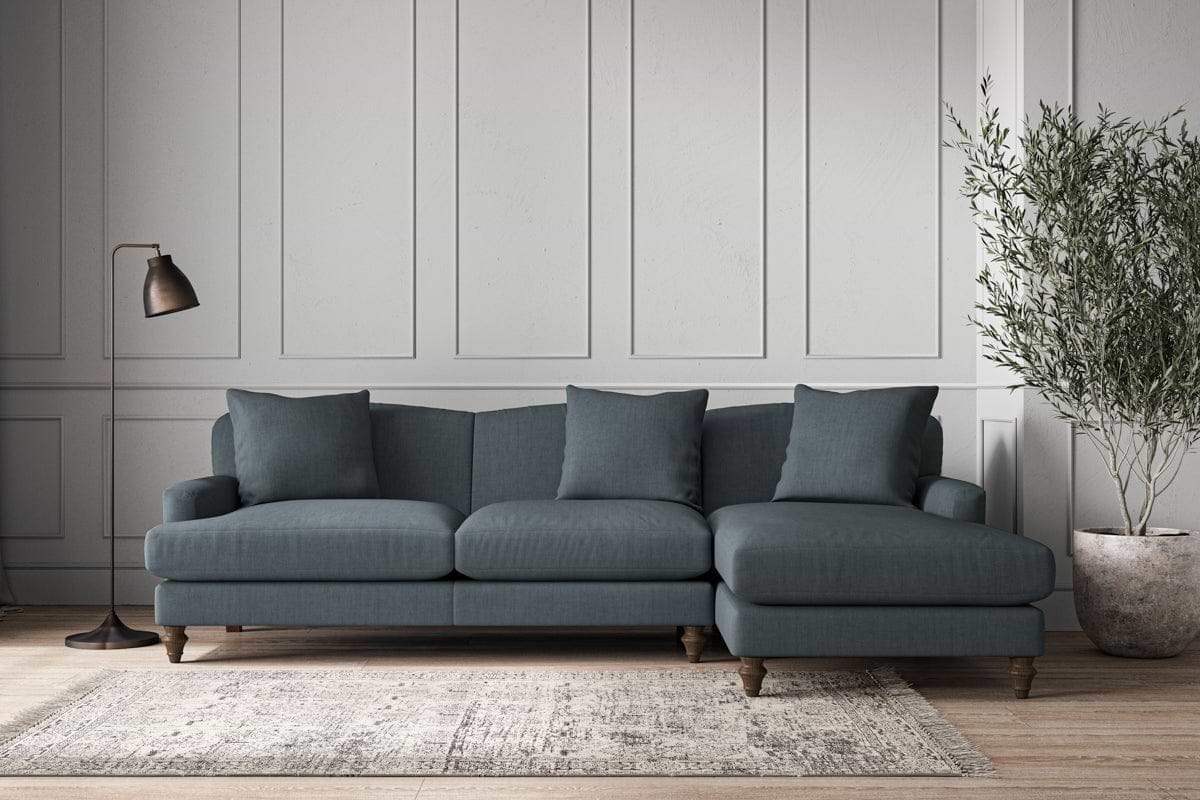 Deni Large Right Hand Chaise Sofa - Brera Linen Dusk-MAKE TO ORDER-Nkuku
