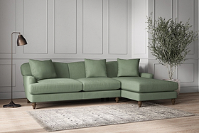 Deni Large Right Hand Chaise Sofa - Brera Linen Jade