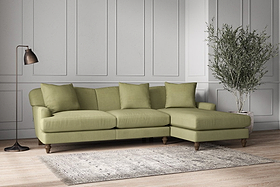 Deni Large Right Hand Chaise Sofa - Brera Linen Sage