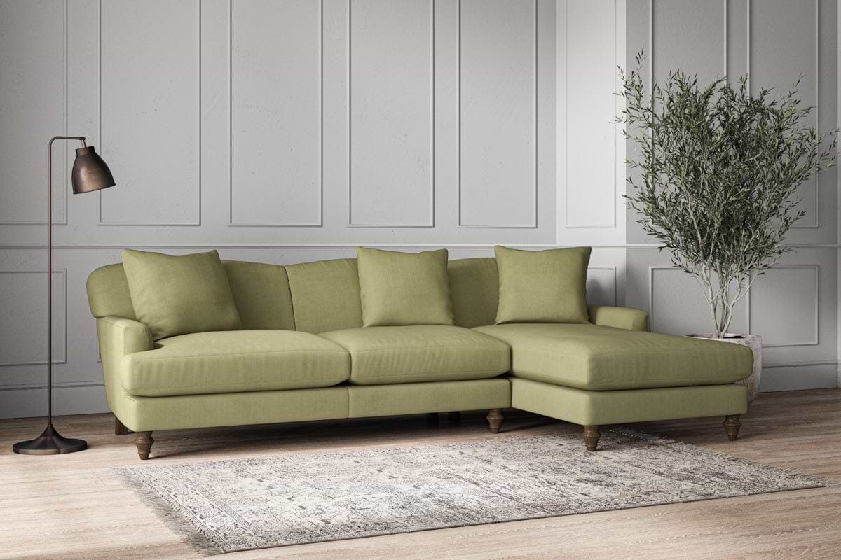 Deni Large Right Hand Chaise Sofa - Brera Linen Sage