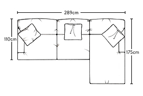 Deni Large Right Hand Chaise Sofa - Brera Linen Smoke