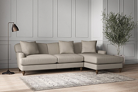 Deni Large Right Hand Chaise Sofa - Recycled Cotton Flax
