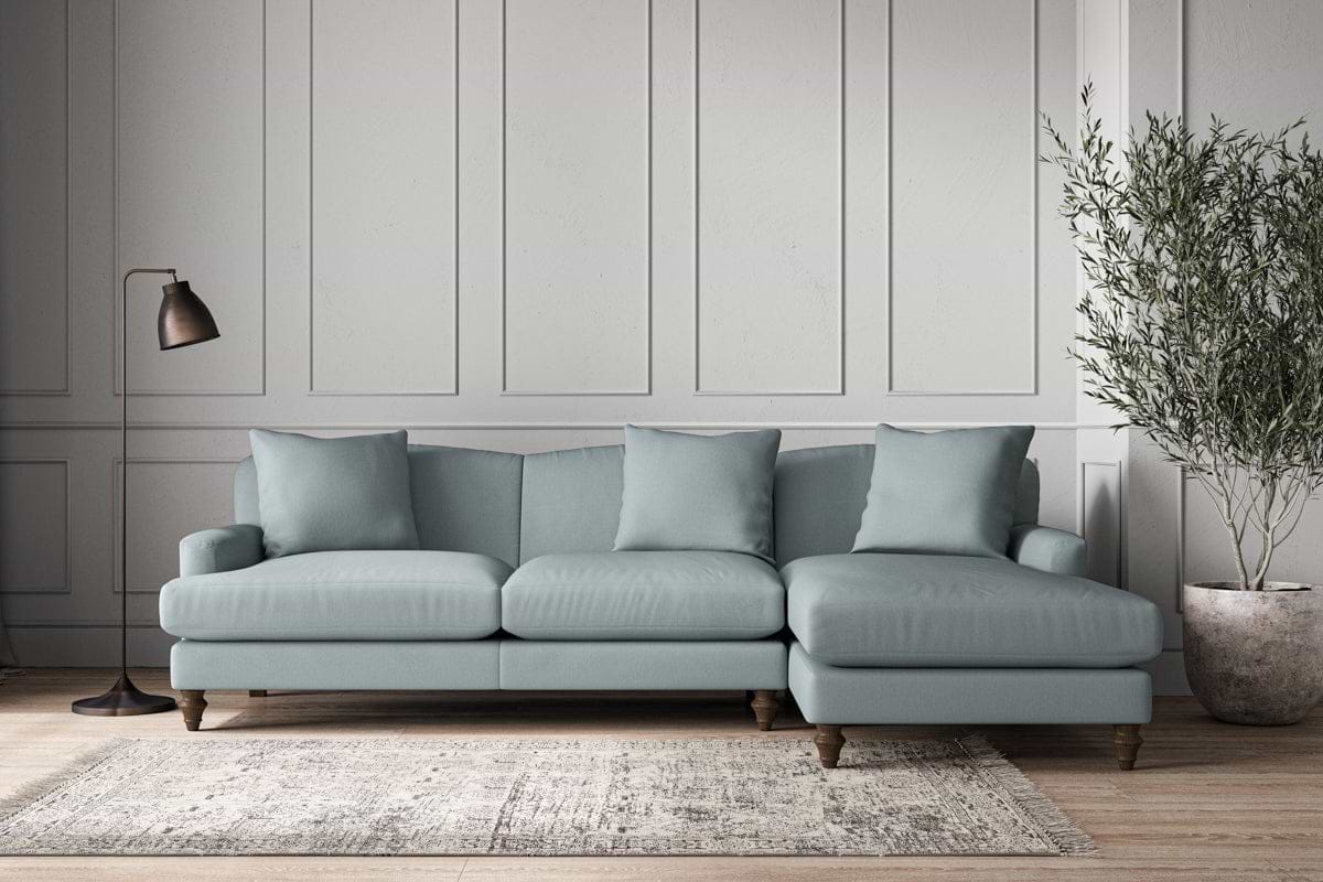Deni Large Right Hand Chaise Sofa - Recycled Cotton Horizon-MAKE TO ORDER-Nkuku