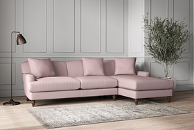 Deni Large Right Hand Chaise Sofa - Recycled Cotton Lavender