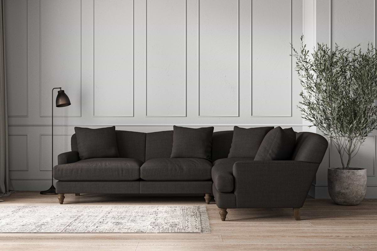 Deni Large Right Hand Corner Sofa - Brera Linen Espresso-MAKE TO ORDER-Nkuku
