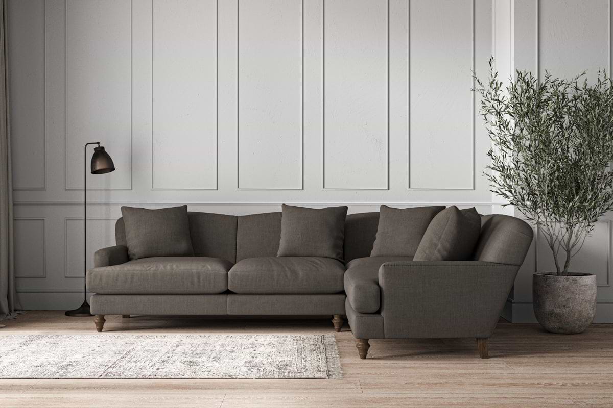 Deni Large Right Hand Corner Sofa - Brera Linen Granite-MAKE TO ORDER-Nkuku