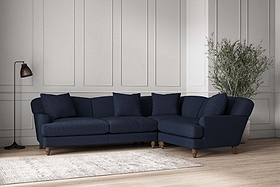 Deni Large Right Hand Corner Sofa - Brera Linen Indigo-MAKE TO ORDER-Nkuku