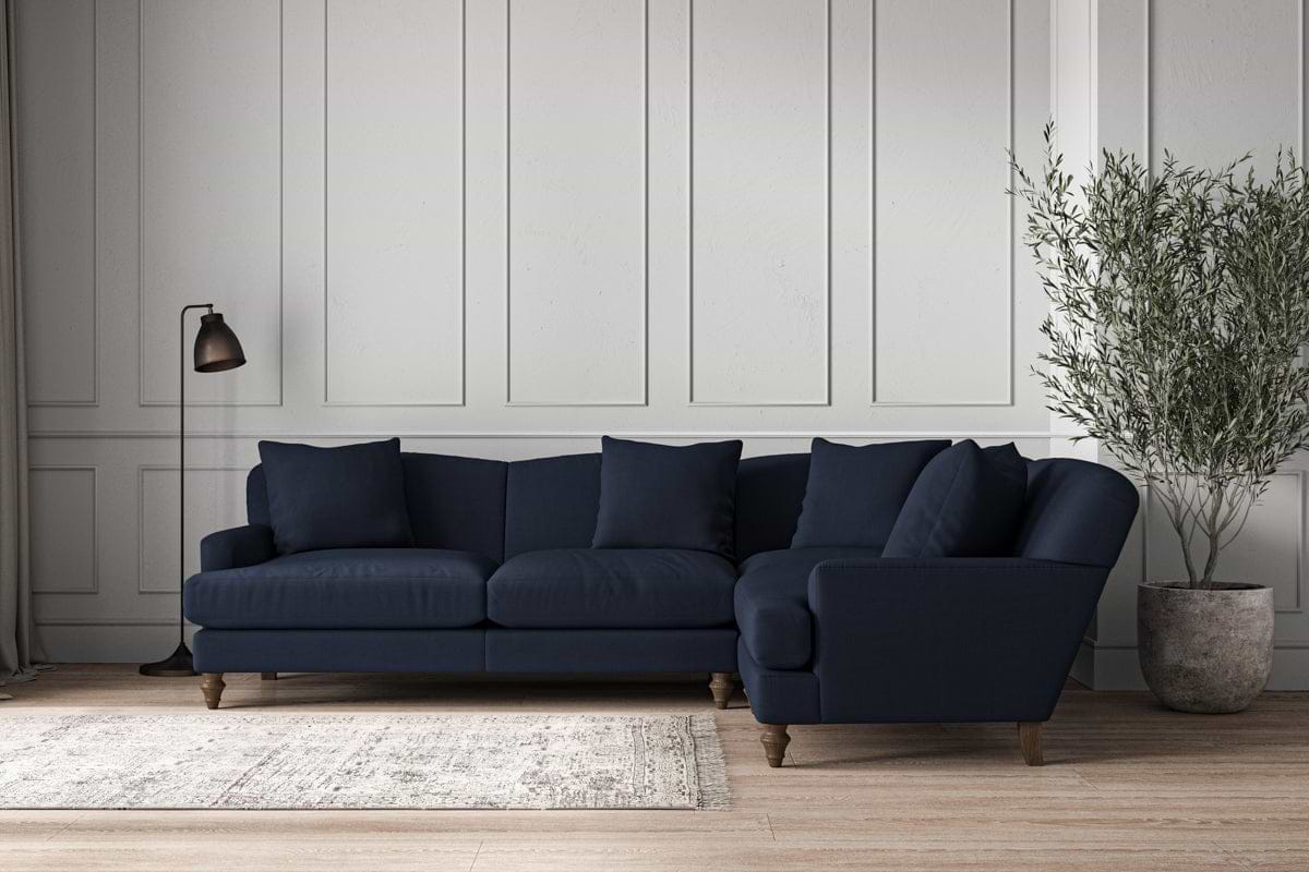 Deni Large Right Hand Corner Sofa - Brera Linen Indigo-MAKE TO ORDER-Nkuku