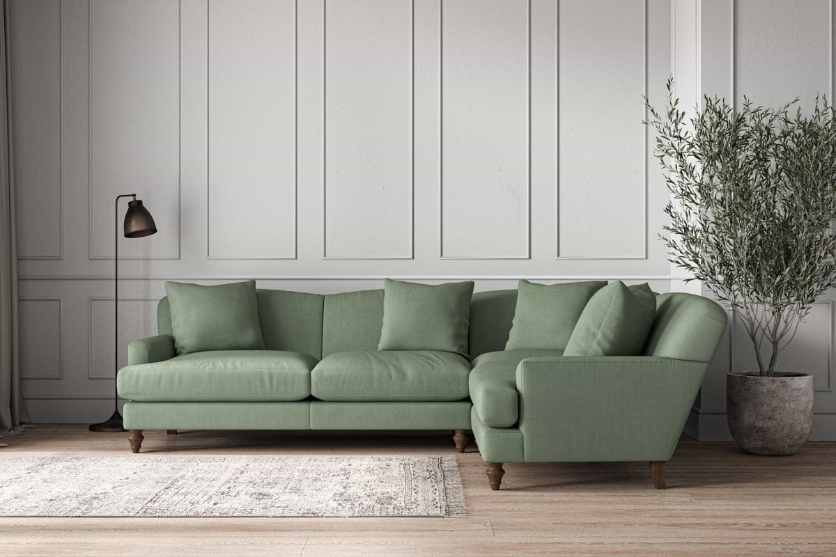 Deni Large Right Hand Corner Sofa - Brera Linen Jade-MAKE TO ORDER-Nkuku