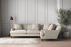 Deni Large Right Hand Corner Sofa - Brera Linen Natural-MAKE TO ORDER-Nkuku