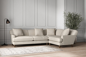 Deni Large Right Hand Corner Sofa - Brera Linen Natural-MAKE TO ORDER-Nkuku