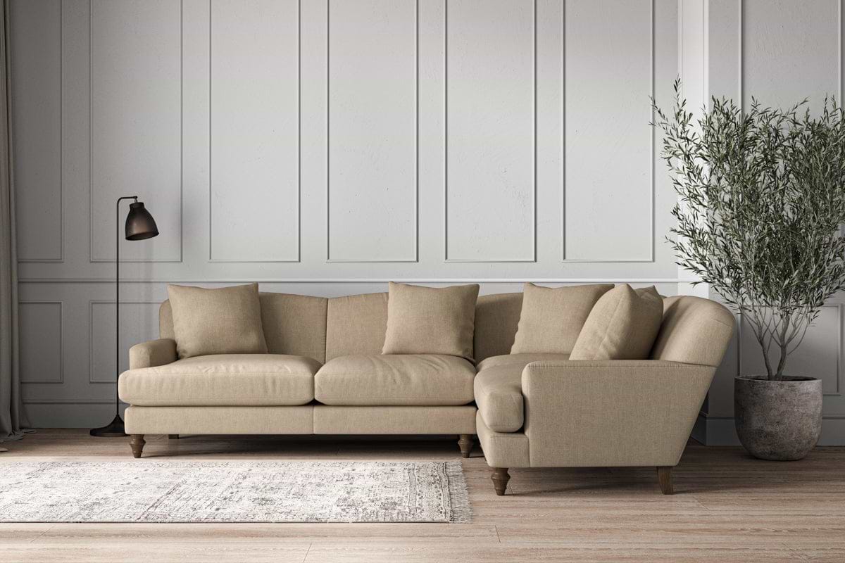 Deni Large Right Hand Corner Sofa - Brera Linen Pebble-MAKE TO ORDER-Nkuku