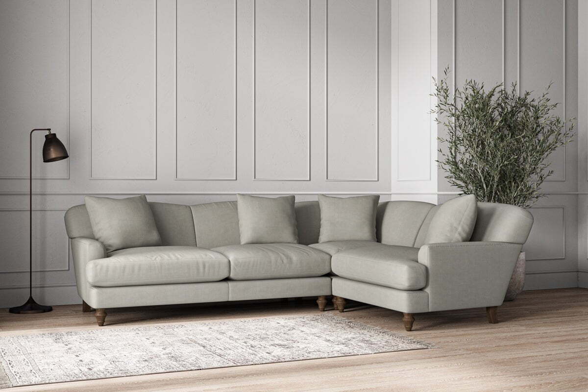 Deni Large Right Hand Corner Sofa - Brera Linen Smoke-MAKE TO ORDER-Nkuku