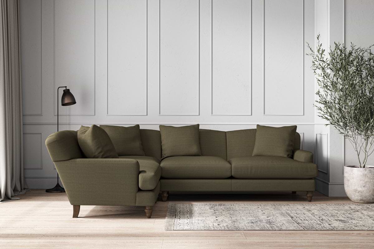 Deni Large Right Hand Corner Sofa - Recycled Cotton Fatigue-MAKE TO ORDER-Nkuku
