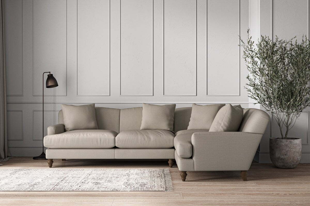 Deni Large Right Hand Corner Sofa - Recycled Cotton Flax-MAKE TO ORDER-Nkuku