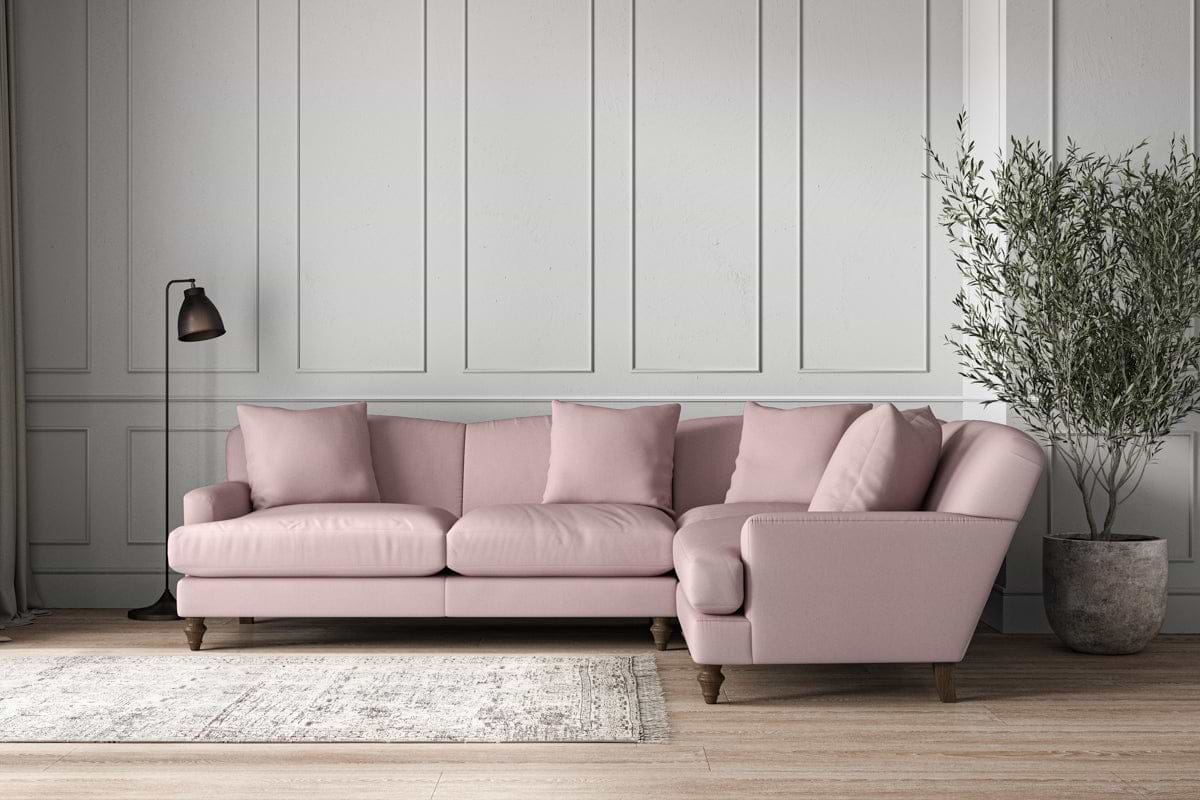 Deni Large Right Hand Corner Sofa - Recycled Cotton Lavender-MAKE TO ORDER-Nkuku