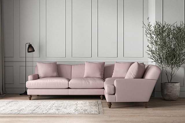 Deni Large Right Hand Corner Sofa - Recycled Cotton Lavender-nkuku