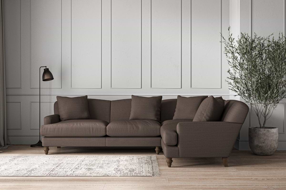 Deni Large Right Hand Corner Sofa - Recycled Cotton Mocha-MAKE TO ORDER-Nkuku