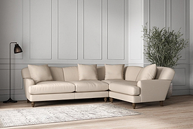 Deni Large Right Hand Corner Sofa - Recycled Cotton Natural-MAKE TO ORDER-Nkuku